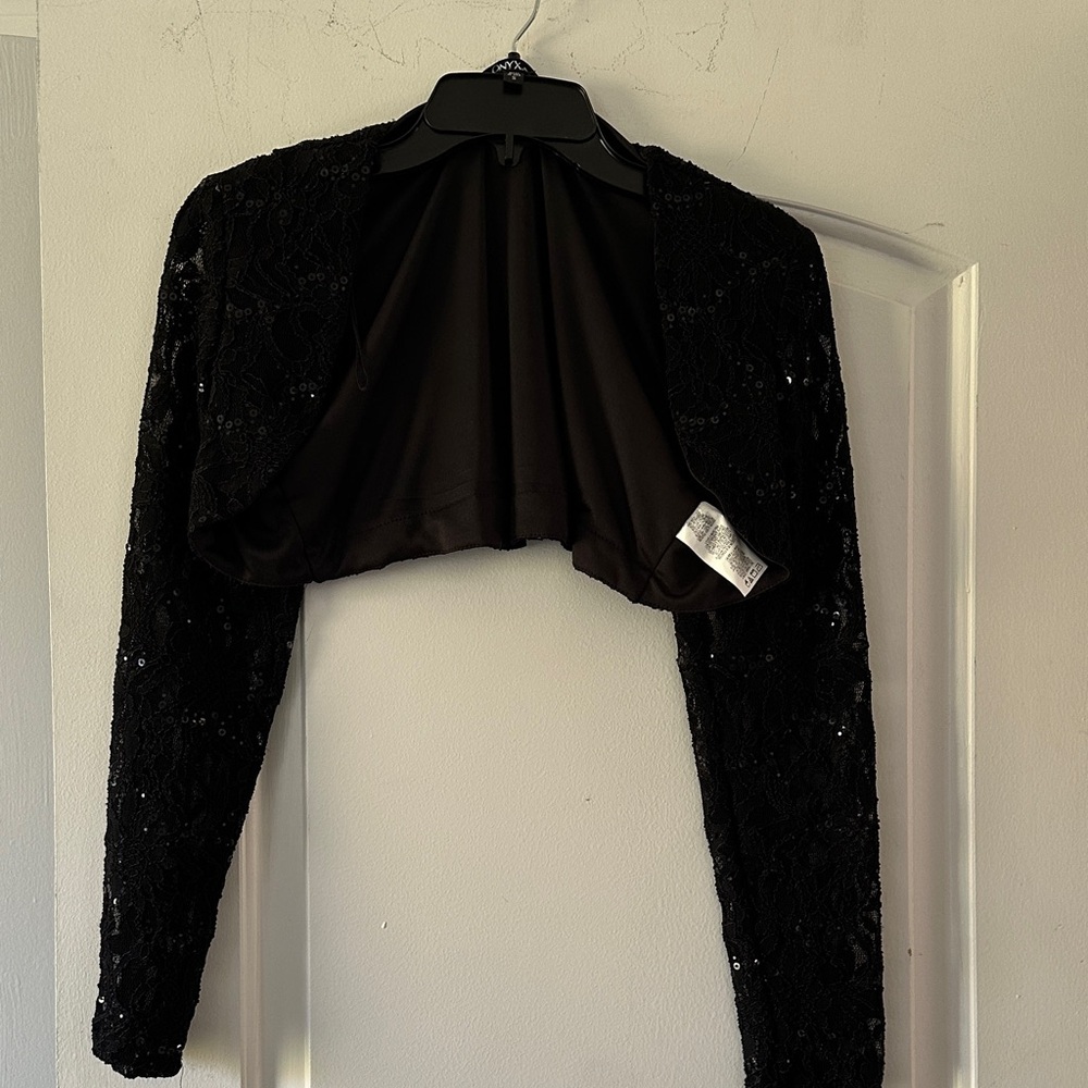 Onyx Nite Black Sequin Evening Bolero